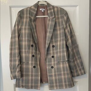 Bar III Oversized Open Plaid Blazer